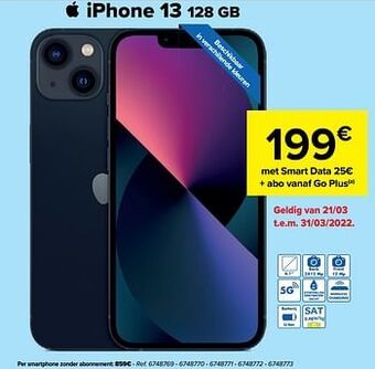 Carrefour Apple iphone 13 128 gb aanbieding