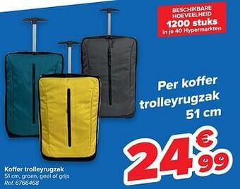 Carrefour Koffer trolleyrugzak aanbieding