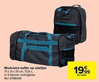 Modulaire koffer op wieltjes