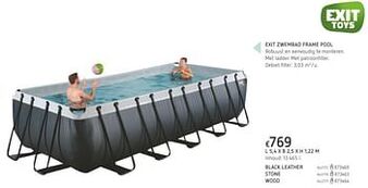 Dreamland Exit zwembad frame pool black leather aanbieding