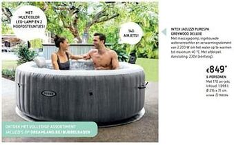 Dreamland Intex jacuzzi purespa greywood deluxe 6 personen aanbieding