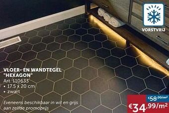 Zelfbouwmarkt Vloer- en wandtegel hexagon aanbieding