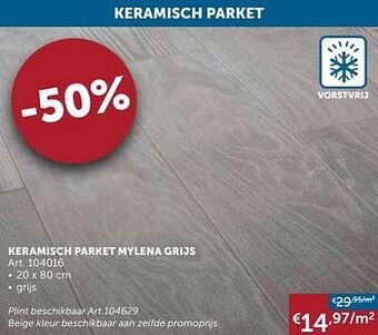 Keramisch parket mylena grijs