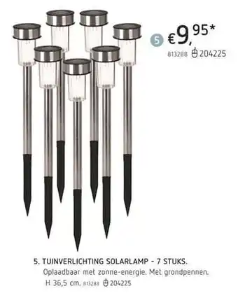 Tuinverlichting solarlamp 36.5 cm