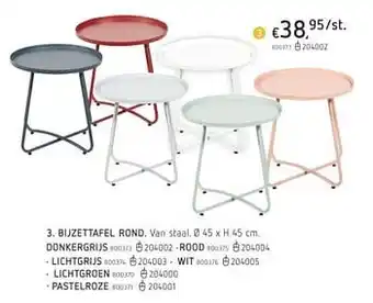 Dreamland Bijzettafel rond donkergrijs 45 x 45 cm aanbieding