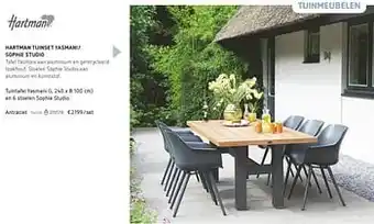 Dreamland Tuintafel yasmani en 6 stoelen sophie studio antraciet aanbieding