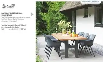 Tuintafel yasmani en 6 stoelen sophie studio wit