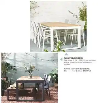 Dreamland Tuintafel selena en 6 stoelen bondi wit aanbieding