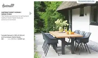 Dreamland Tuintafel yasmani en 8 tuinstoelen sophie studio wit aanbieding