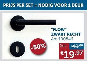 Zelfbouwmarkt Flow zwart recht aanbieding