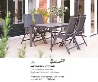 Dreamland Tuintafel en 4 stoelen (L 150 x B 90 cm) aanbieding
