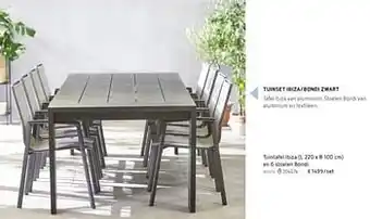 Dreamland Tuintafel ibiza en 6 stoelen Bondi (L 220 x B 100 cm) aanbieding