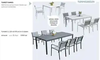 Dreamland Tuintafel en 6 stoelen antraciet (L 220 x B 100 cm) aanbieding