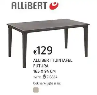 Dreamland Allibert tuintafel futura 165 x 94 cm aanbieding
