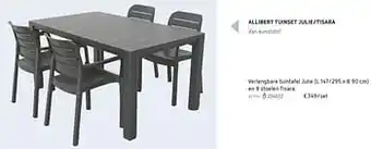 Dreamland Verlengbare tuintafel julie en 8 stoelen Tisara aanbieding