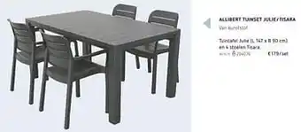 Dreamland Tuintafel julie en 4 stoelen Tisara aanbieding
