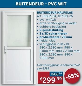 Zelfbouwmarkt Buitendeur halfglas aanbieding