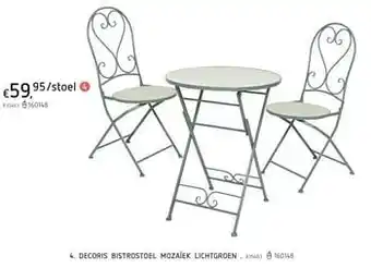 Decoris bistrostoel mozaïek lichtgroen