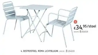 Bistrostoel roma lichtblauw