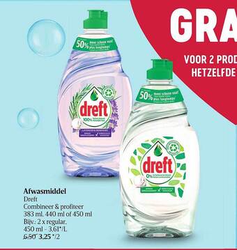 Delhaize Afwasmiddel Dreft aanbieding