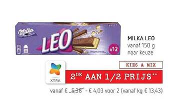 Spar Colruyt Milka Leo aanbieding