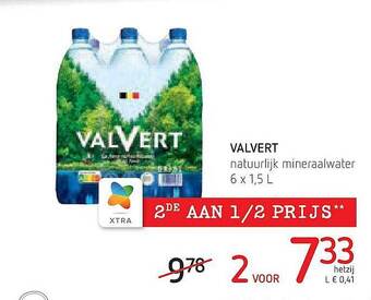 Spar Colruyt Valvert Natuurlijk Mineraalwater aanbieding