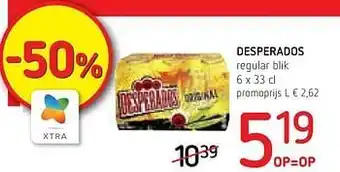 Spar Colruyt Desperados regular blik aanbieding