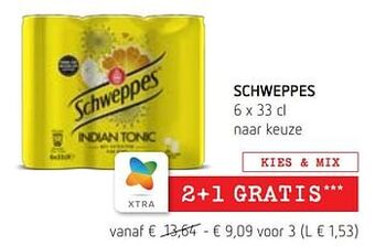 Spar Colruyt Schweppes aanbieding