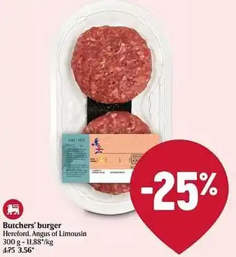 Delhaize Butchers` burger aanbieding