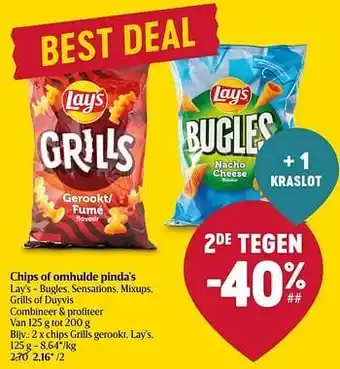 Delhaize Chips grills gerookt lay`s aanbieding