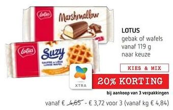 Spar Colruyt Lotus gebak of wafels aanbieding