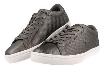 Berca Shoes Lacoste Veterschoen Dames Straightset - Zilver aanbieding