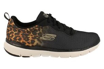 Berca Shoes Skechers Loopschoen Dames Bkgd Leopard - Zwart aanbieding