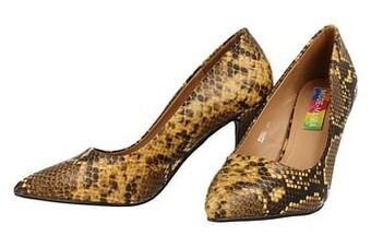 Berca Shoes Mode-Mania Pump Dames Trend Snakeprint - Geel aanbieding