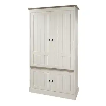Deba Meubelen Kast barkast YORK - Lariks & Crystal Oak Beige Wit aanbieding