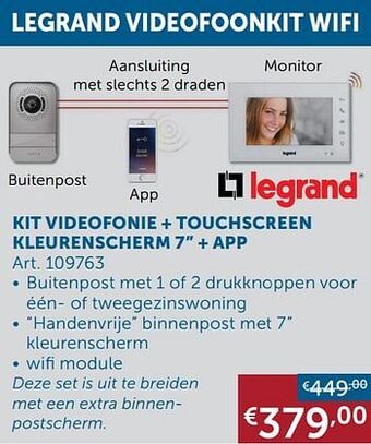 Zelfbouwmarkt Kit videofonie + touchscreen kleurenscherm 7`` + app aanbieding