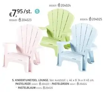 Dreamland Kindertuinstoel lounge pastelroze L 46 x B 34 x H 45 cm aanbieding