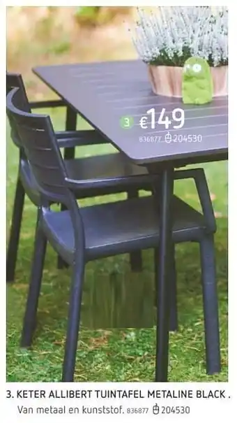 Dreamland Keter allibert tuintafel metaline black aanbieding
