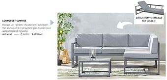 Dreamland Loungeset sunrise antraciet aanbieding