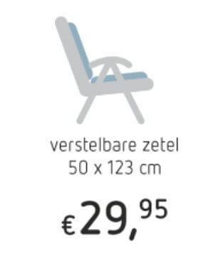 Verstelbare zetel 50 x 123 cm