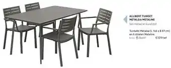 Dreamland Tuintafel metalea en 6 stoelen metaline (L 145 x B 57 cm) aanbieding