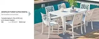 Dreamland Tuintafel alpha en 6 stoelen vegetal wit (L 154 x B 90 cm) aanbieding