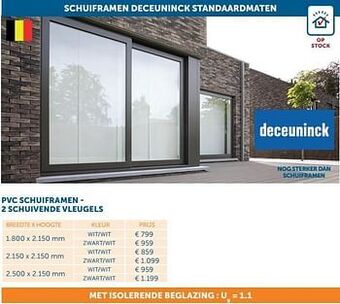 Zelfbouwmarkt Pvc schuiframen - 2 schuivende vleugels aanbieding