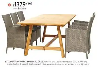 Dreamland Tuinset naturel-brossard grijs (240 x 100 cm) aanbieding