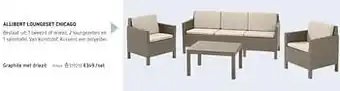 Allibert loungeset chicago graphite met driezit