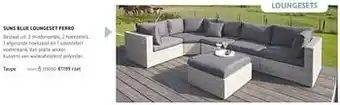 Dreamland Suns blue loungeset ferro taupe aanbieding