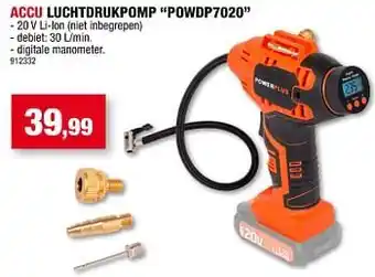 Hubo Powerplus accu luchtdrukpomp powdp7020 aanbieding