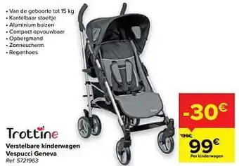 Carrefour Verstelbare kinderwagen vespucci geneva aanbieding