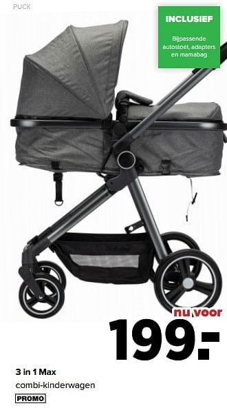 Baby-Dump 3 in 1 max combi-kinderwagen aanbieding