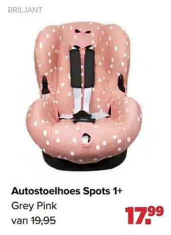 Autostoelhoes spots 1+ grey pink